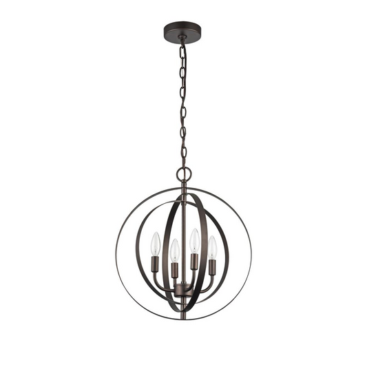 OSBERT Industrial-style 4 Light Rubbed Bronze Ceiling Pendant 16" Wide