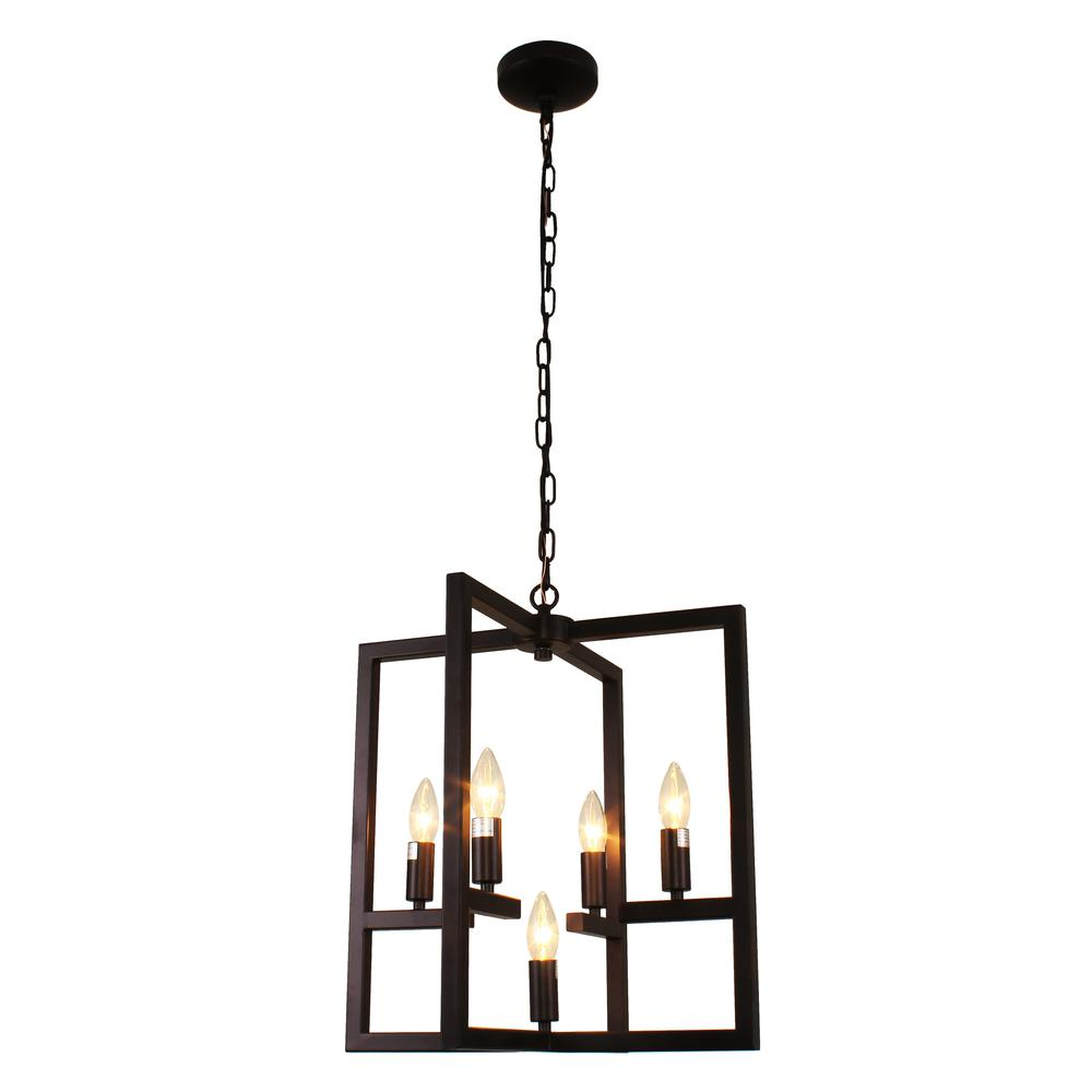 IRONCLAD Farmhouse 5 Light Oil Rubbed Bronze Ceiling Pendant 18" Wide