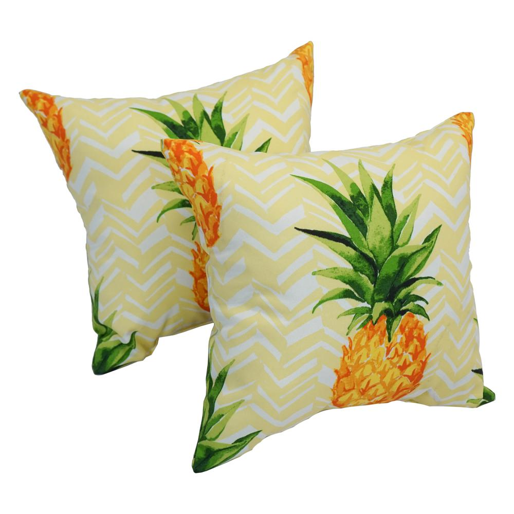 Spun Polyester 17-inch Outdoor Throw Pillows (Set of 2)