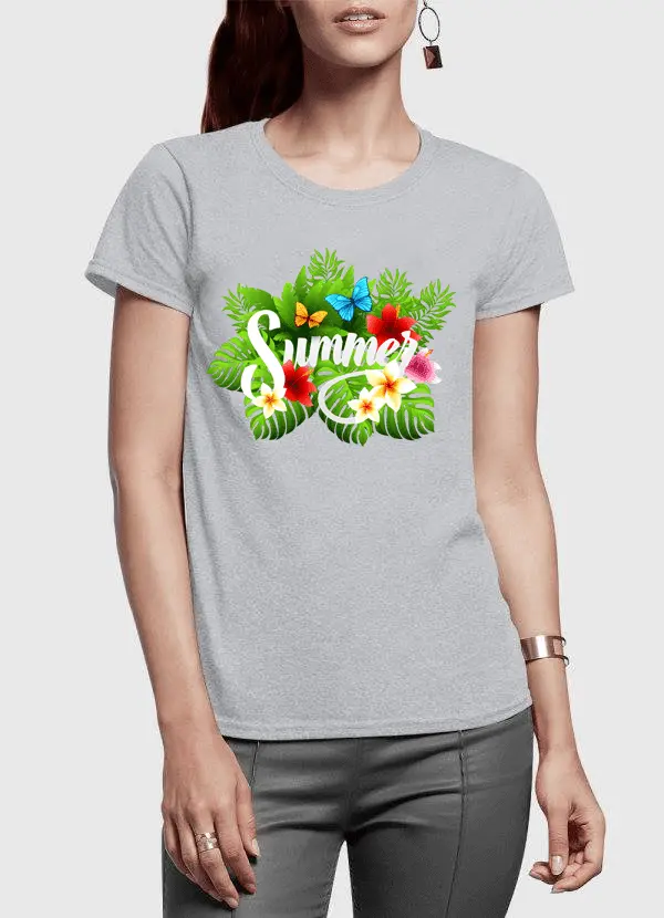 Summer Time Half Sleeves Women T-shirt