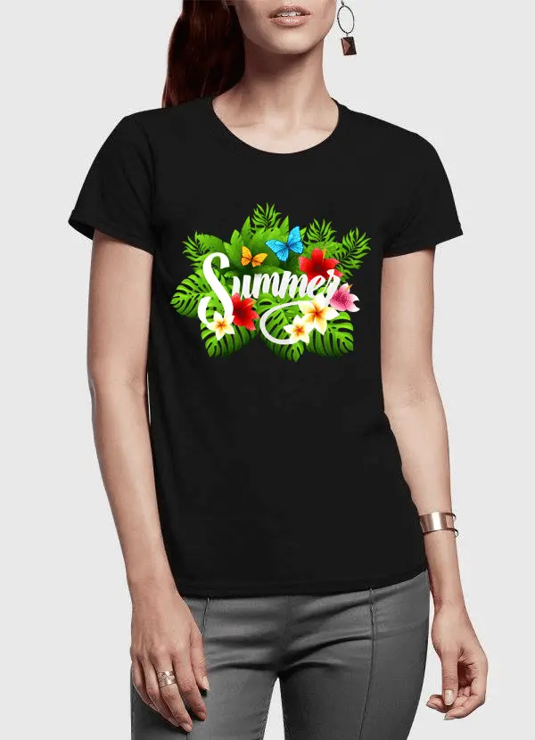 Summer Time Half Sleeves Women T-shirt