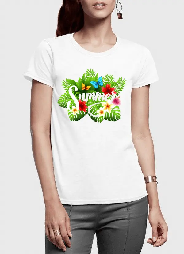 Summer Time Half Sleeves Women T-shirt