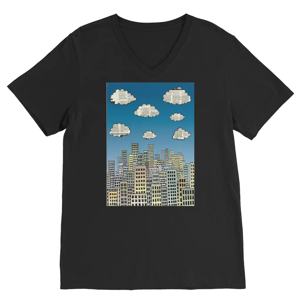 The city of paper clouds Premium V-Neck T-Shirt