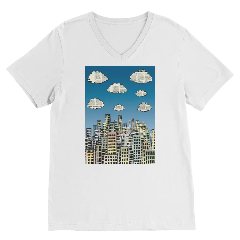 The city of paper clouds Premium V-Neck T-Shirt