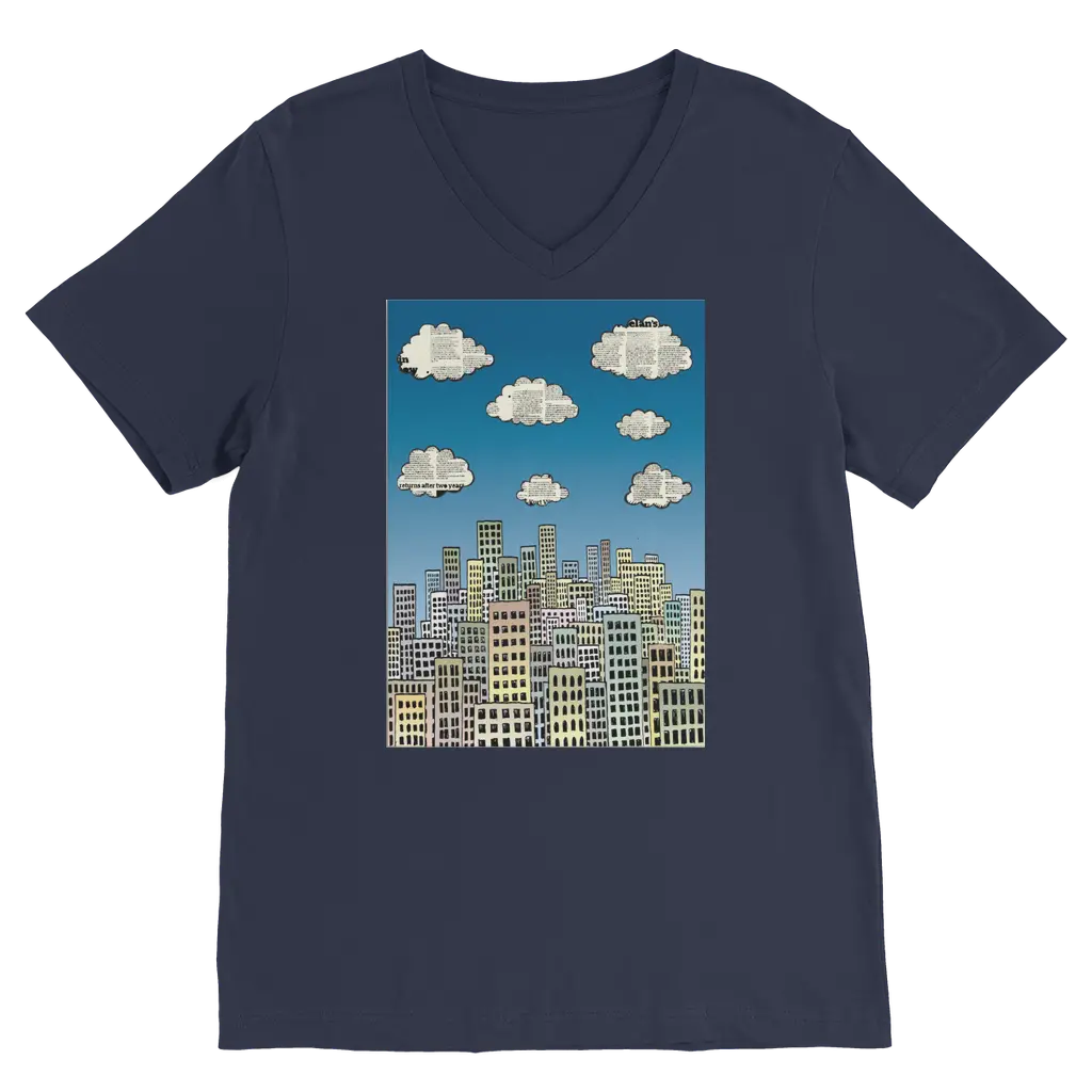 The city of paper clouds Premium V-Neck T-Shirt