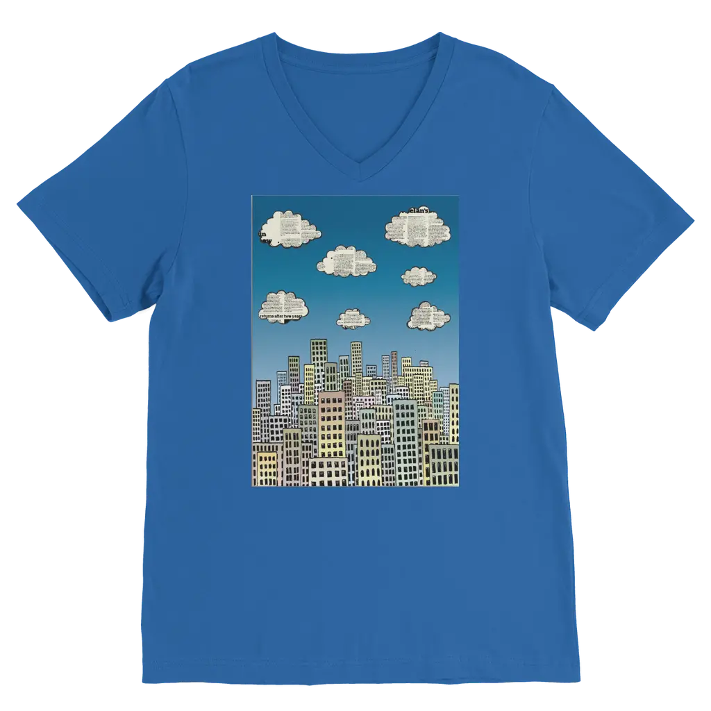 The city of paper clouds Premium V-Neck T-Shirt