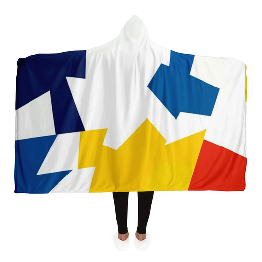 Colorful Pattern Hooded Blanket