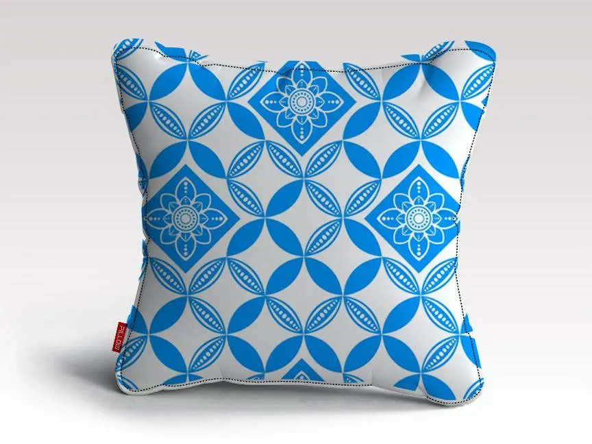 Flowery Pattern in blue Cushion/Pillow