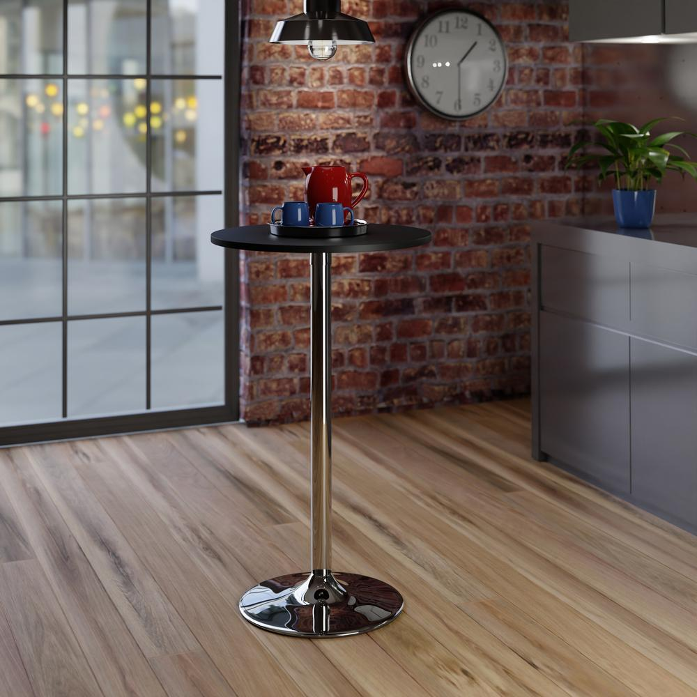 Spectrum Pub Table 24" Round, Black with Chrome