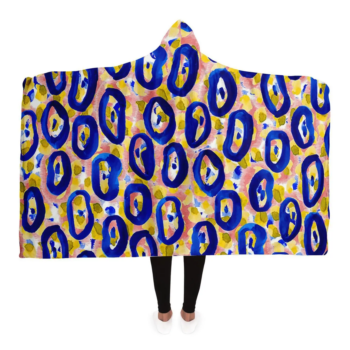 Abstract Pattren Hooded Blanket