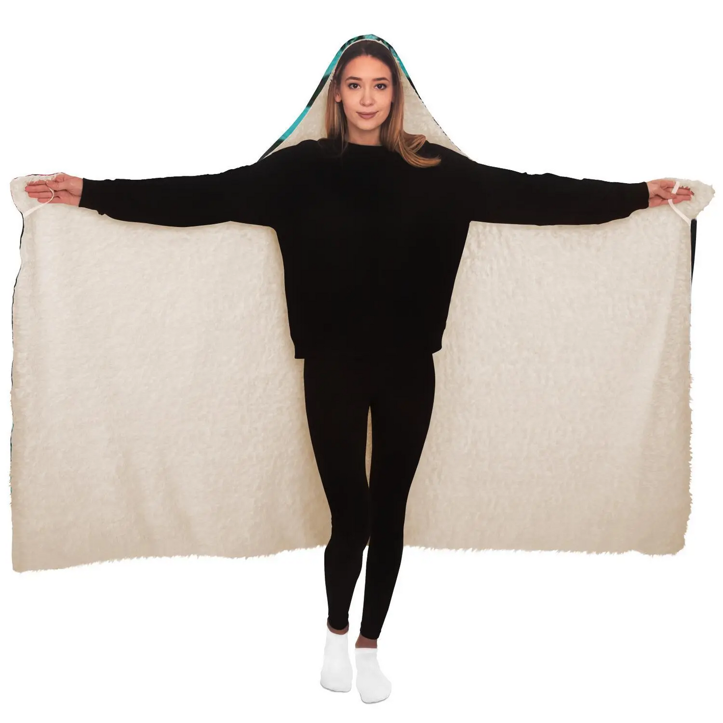 Abstract Pattren Hooded Blanket