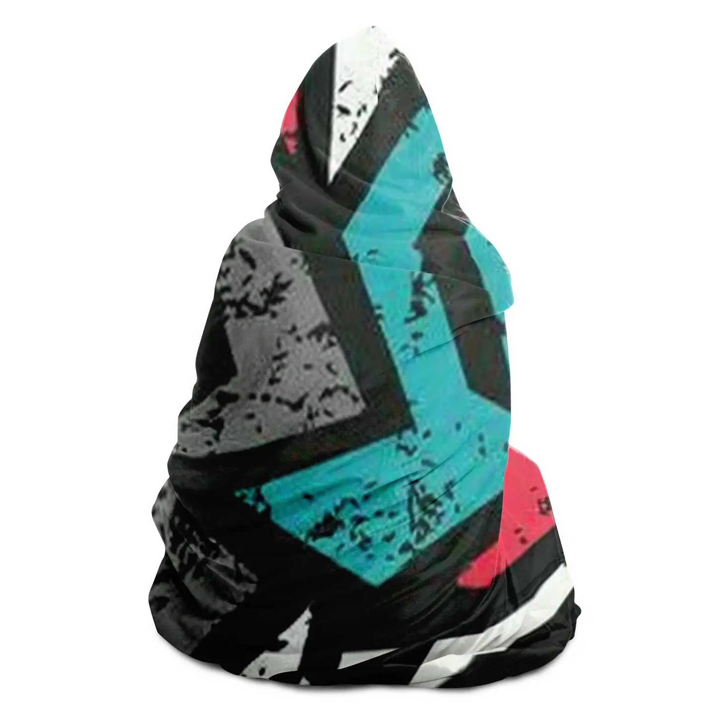 Abstract Pattren Hooded Blanket