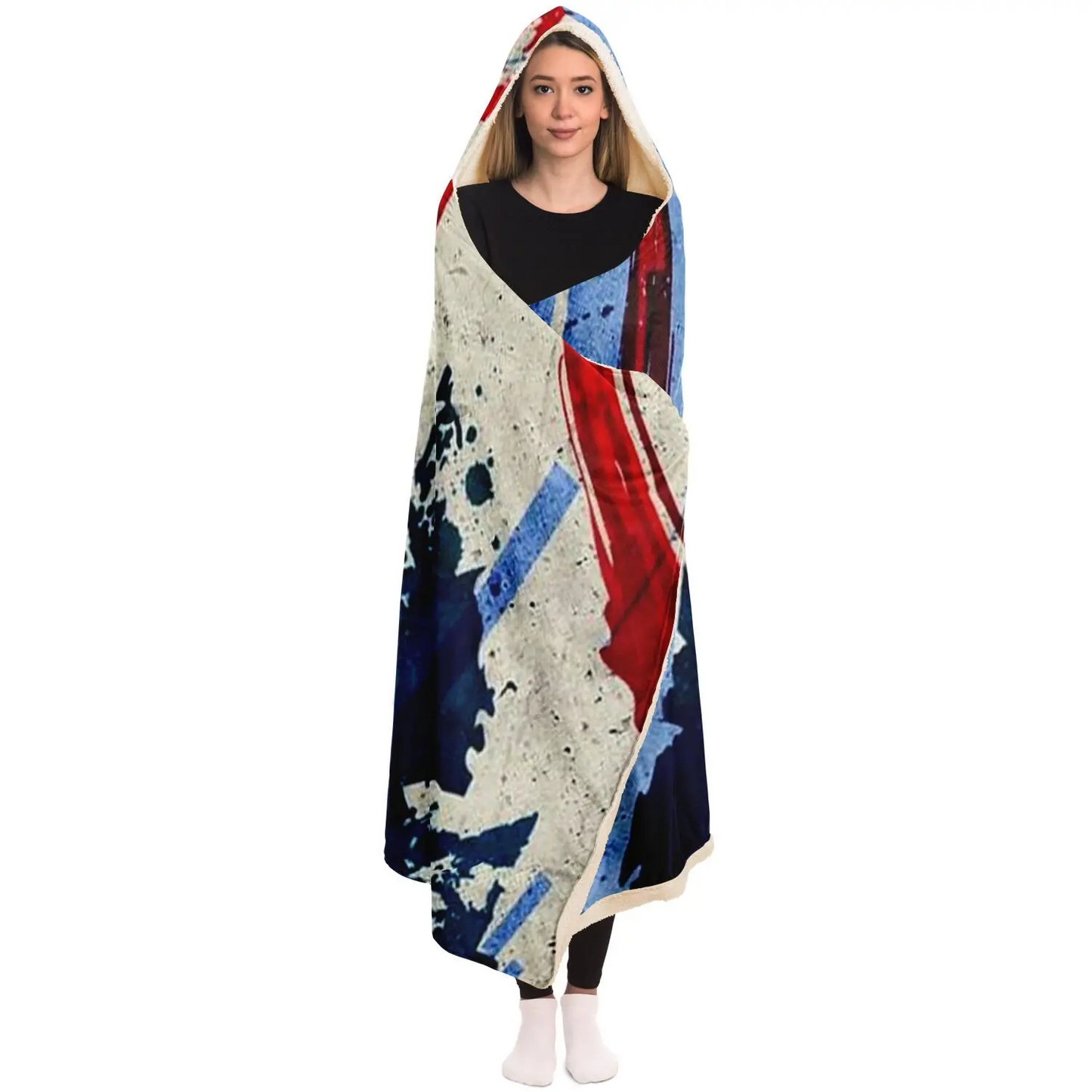 Abstract Pattren Hooded Blanket