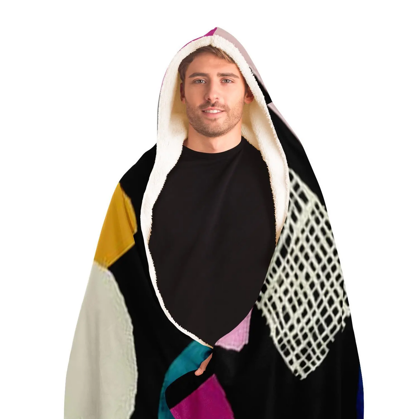 Abstract Pattren Hooded Blanket