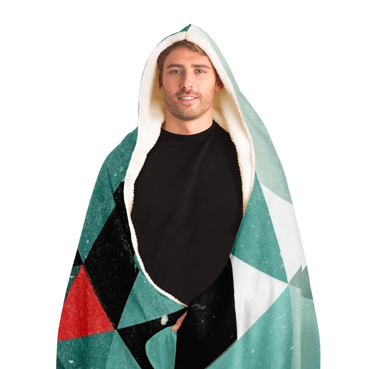 Abstract Pattren Hooded Blanket