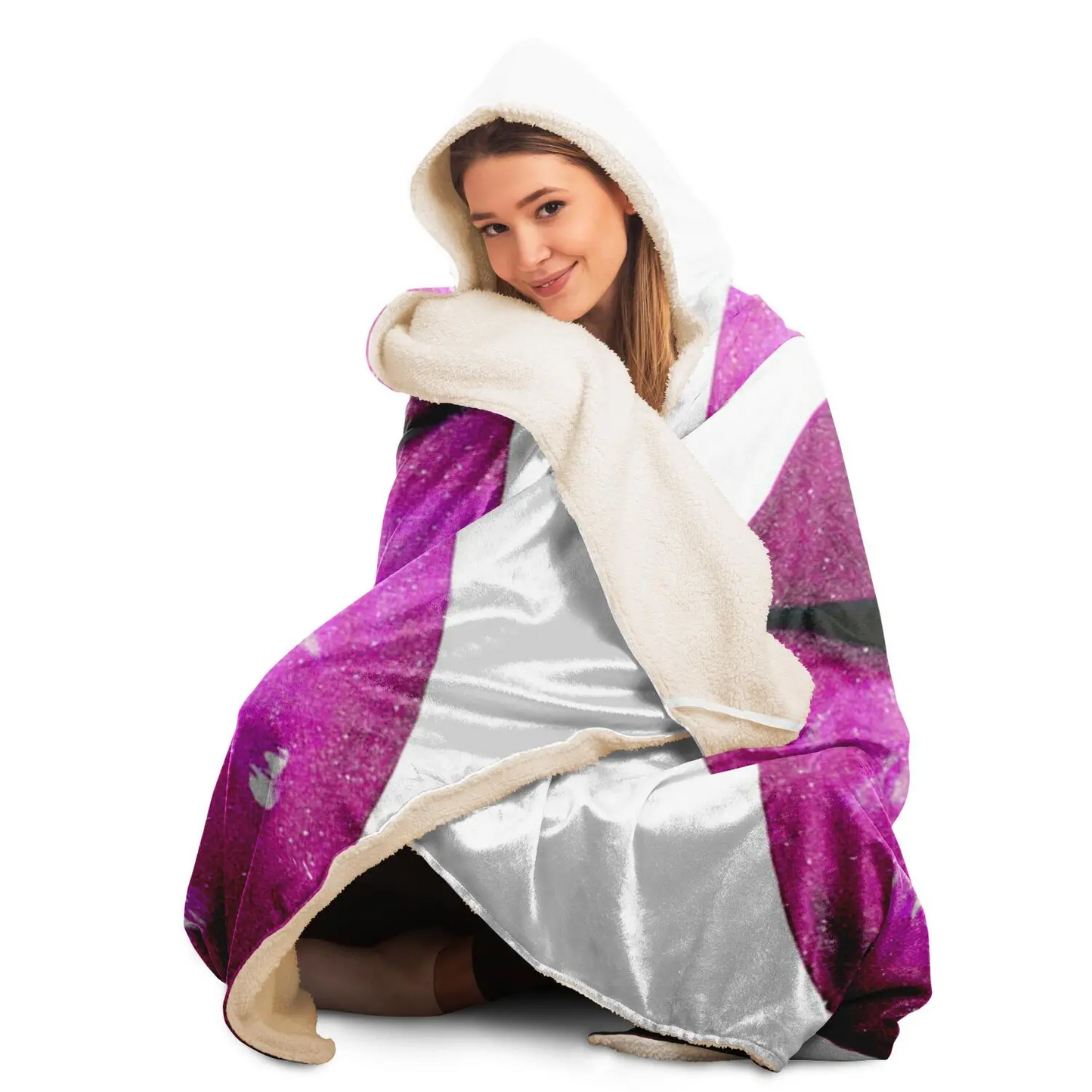 Purple Lips Hooded Blanket