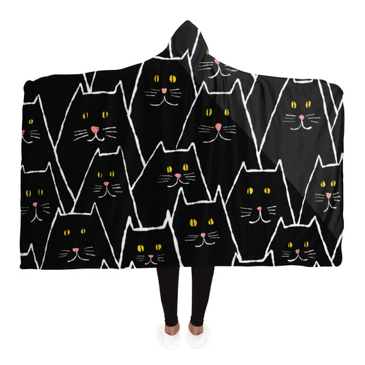 Cats Pattern Hooded Blanket