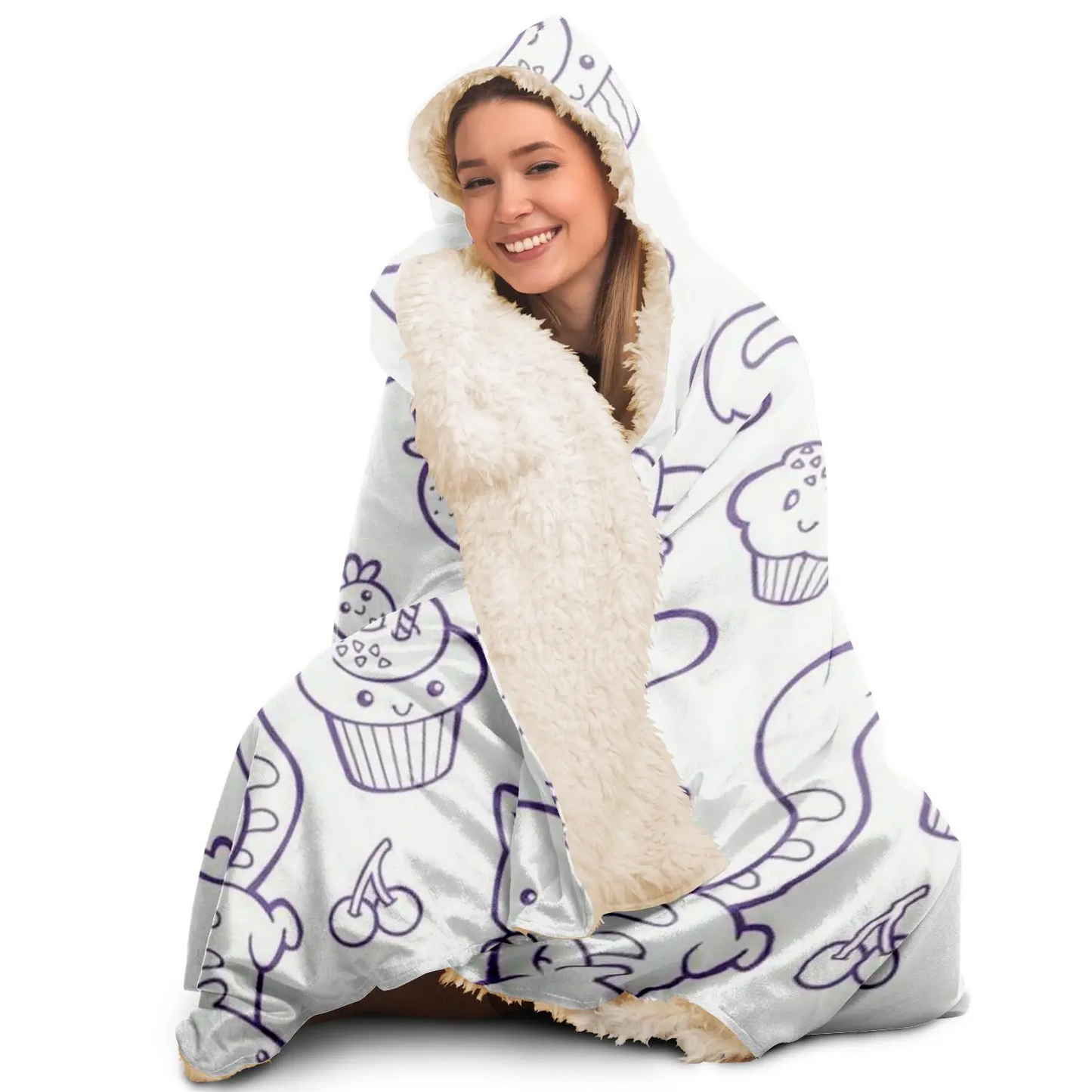 Cakes and Cats Hooded Blanket