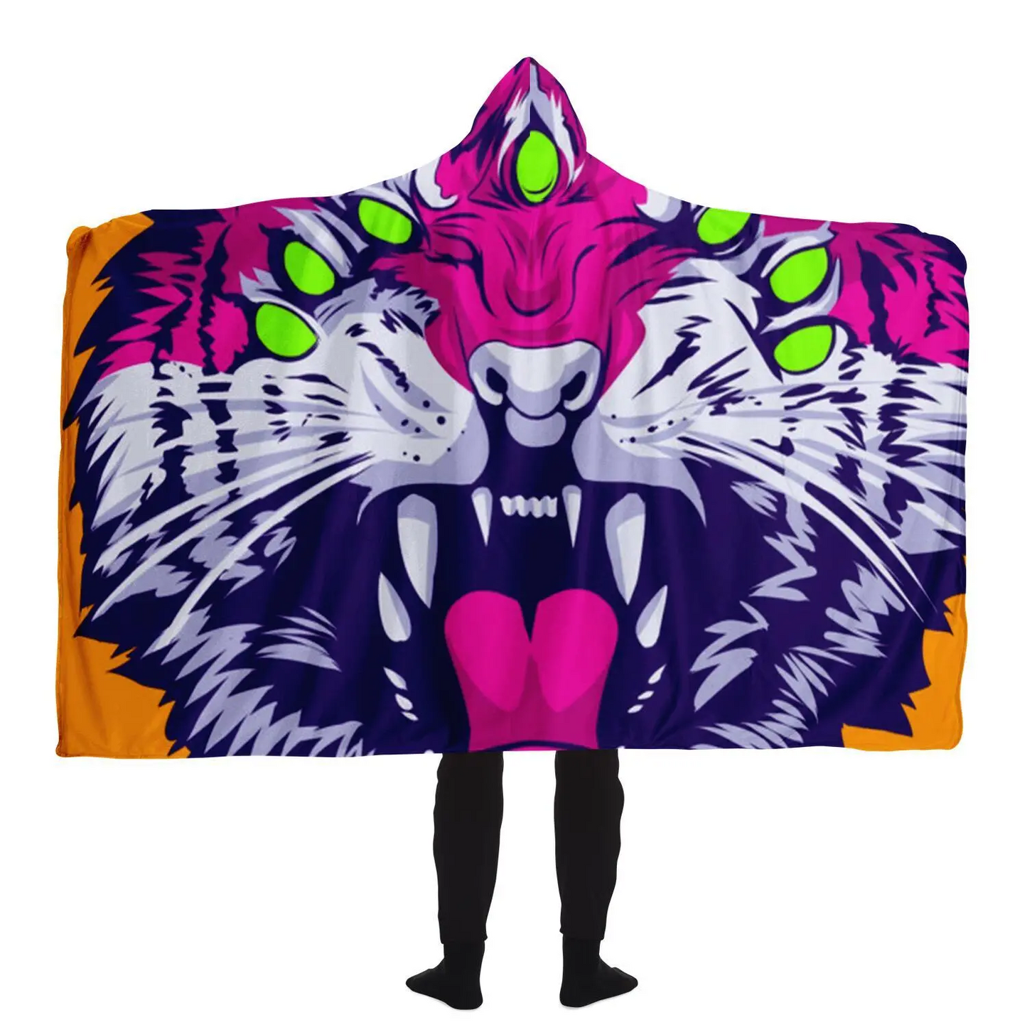 Seven Eyed Tiger Hooded Blanket