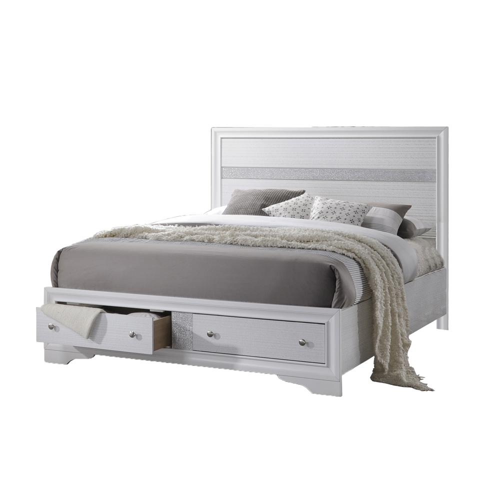 Catherine White Platform Eastern King Bed - White