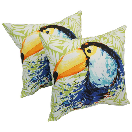 Spun Polyester 17-inch Outdoor Throw Pillows (Set of 2)