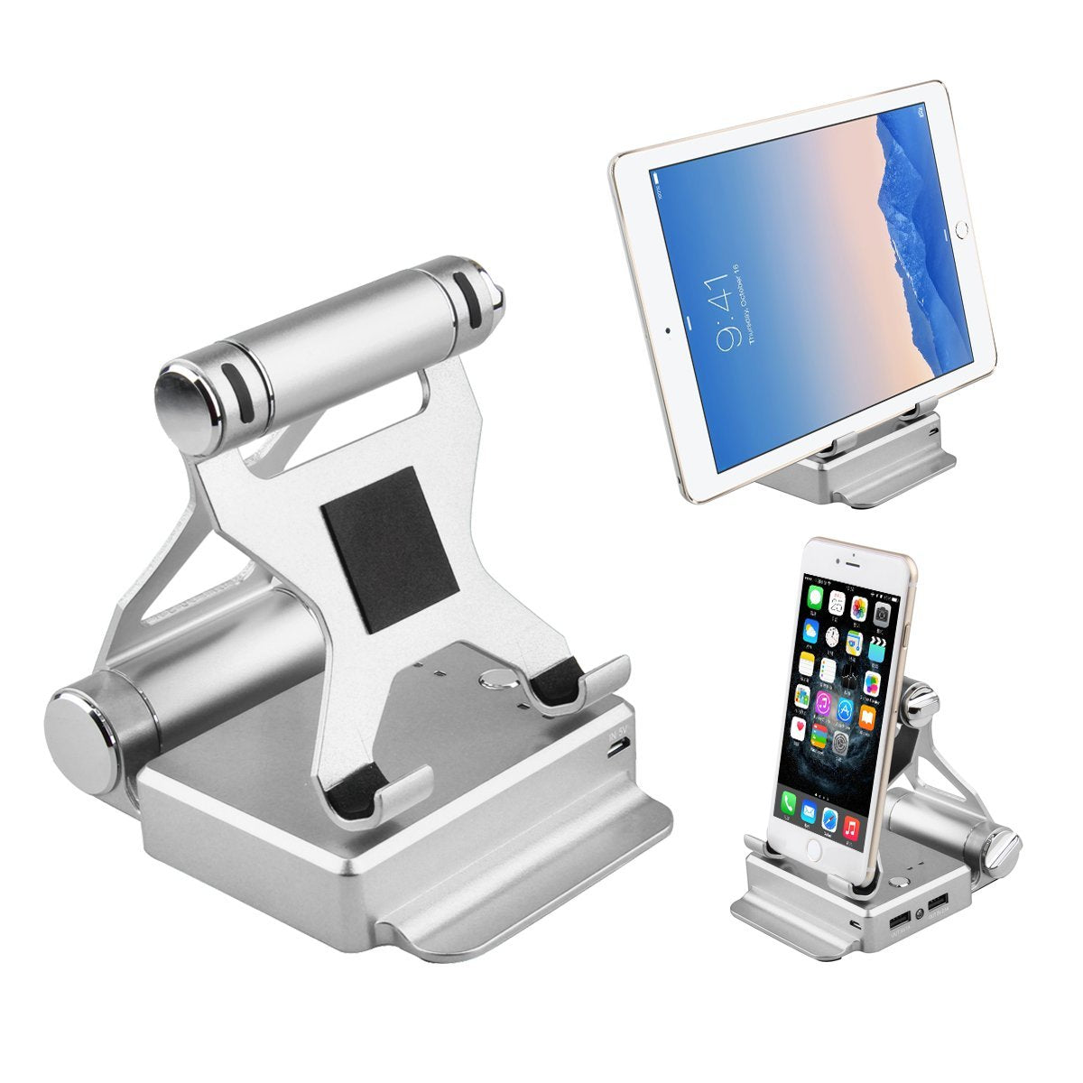 Podium Style Stand With Extended Battery Up To 200% For iPad, iPhone And Other Smart Gadgets