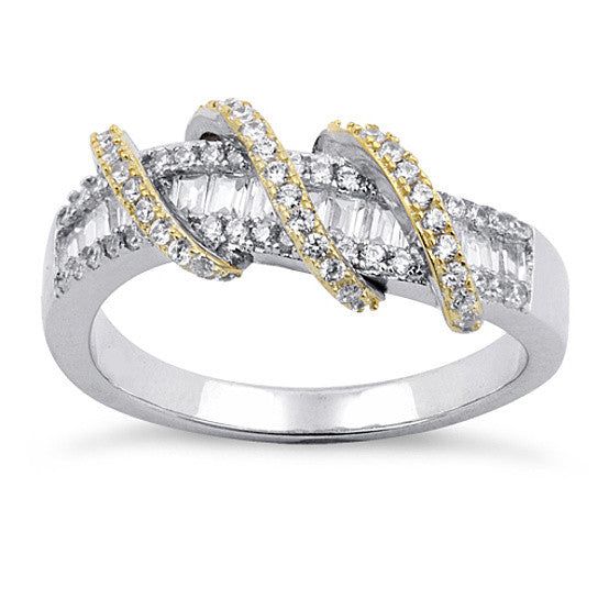 Prosper Platinum Ring With Golden Loops