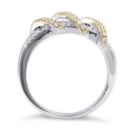 Prosper Platinum Ring With Golden Loops