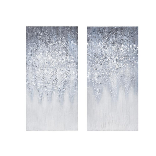 2PC/SET Heavy Textured Canvas with Glitter Embellishment