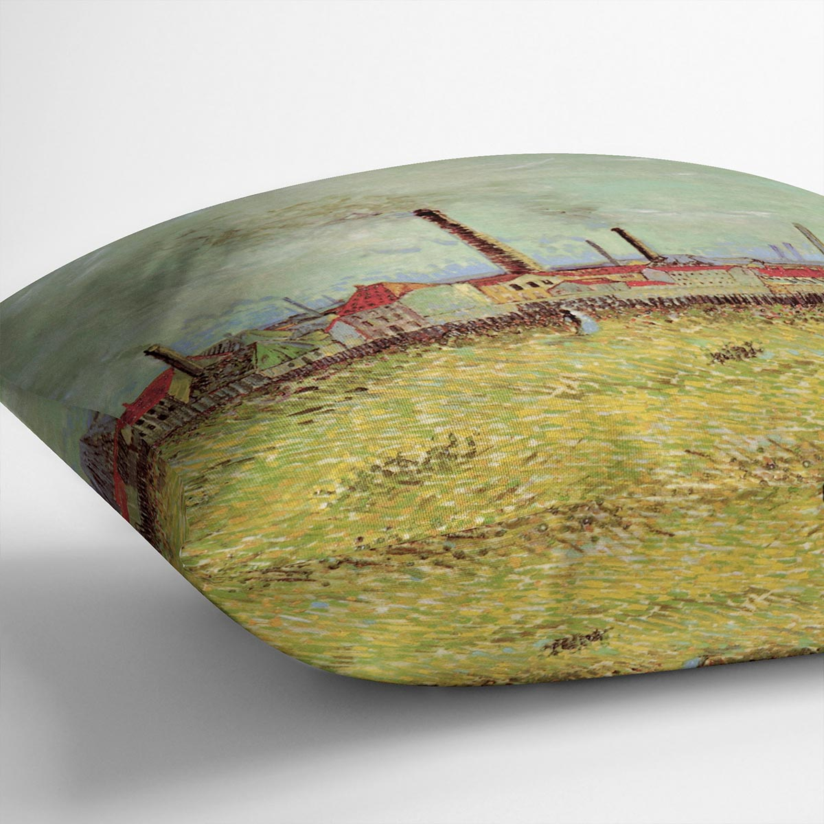 Corner of Voyer d Argenson Park at Asnieres 2 by Van Gogh Cushion