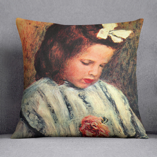 A reading girl by Renoir Cushion