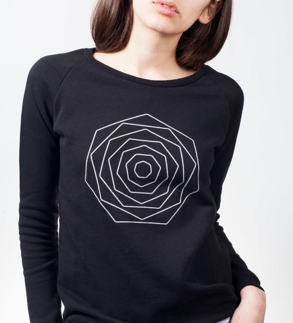 Black Flower Sweatshirt