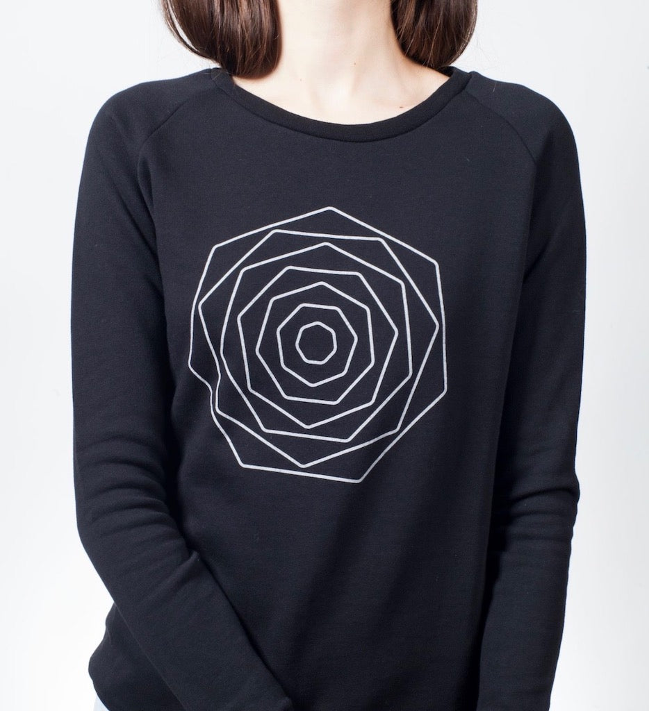 Black Flower Sweatshirt