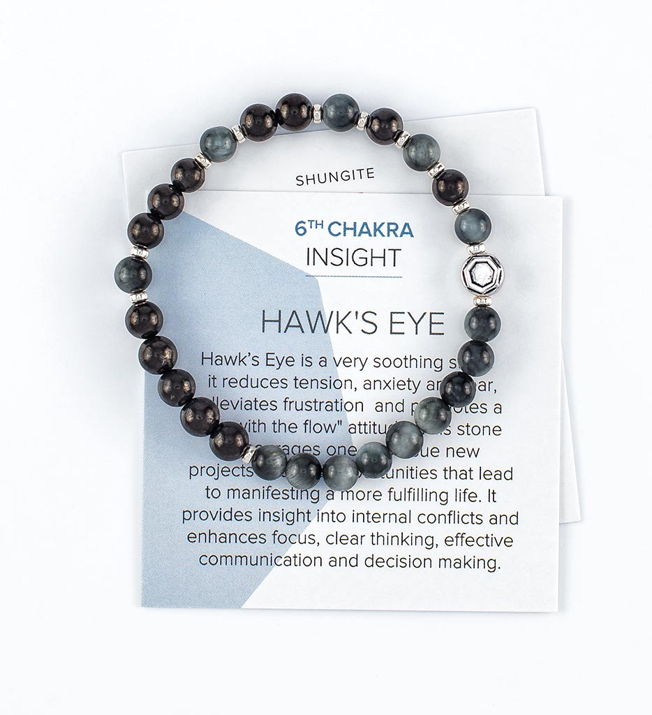 Shungite FIBONACCI Hawk’s Eye Bracelet