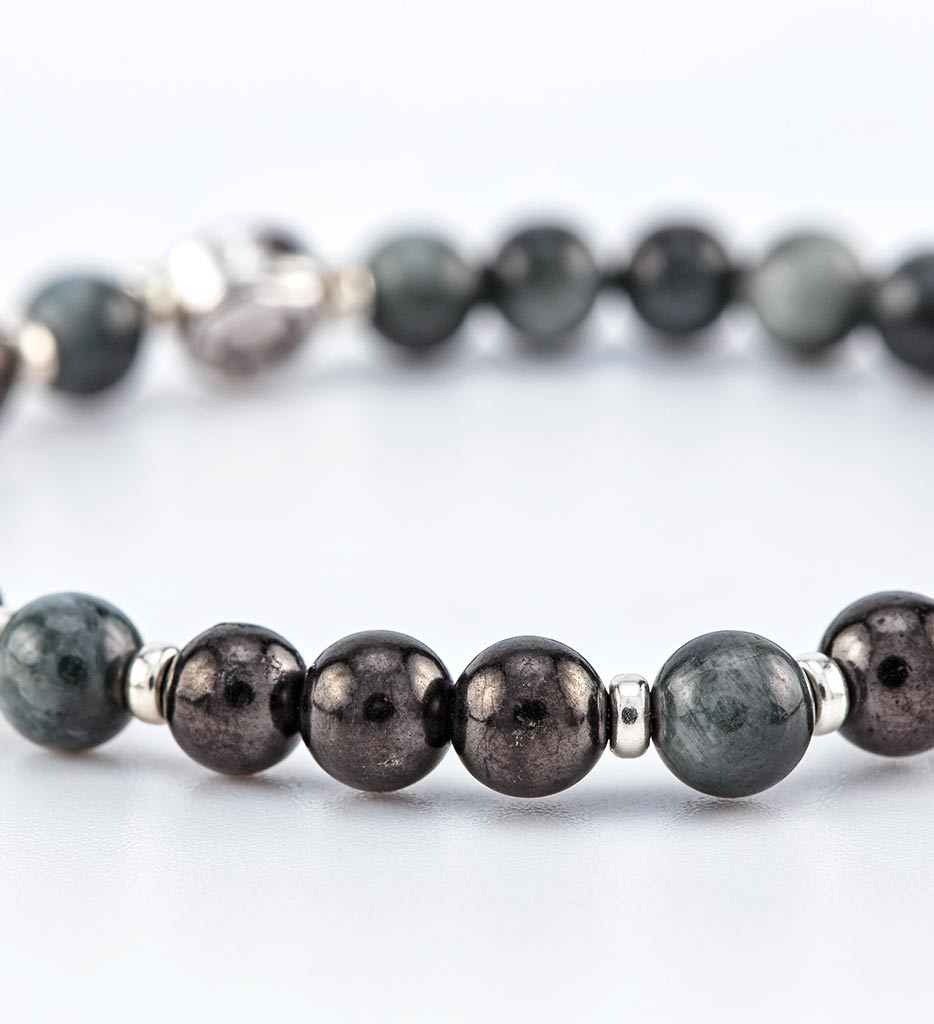 Shungite FIBONACCI Hawk’s Eye Bracelet