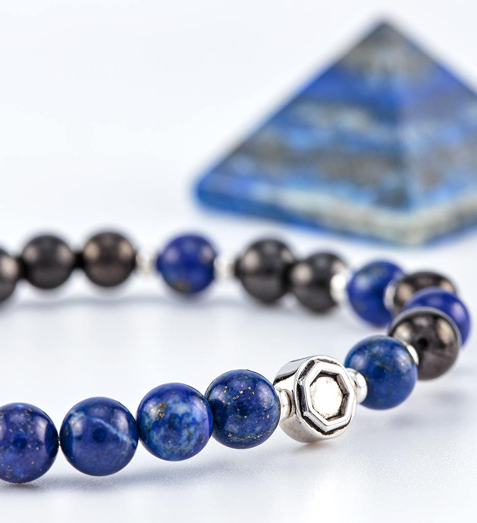 Shungite FIBONACCI Lapis Bracelet