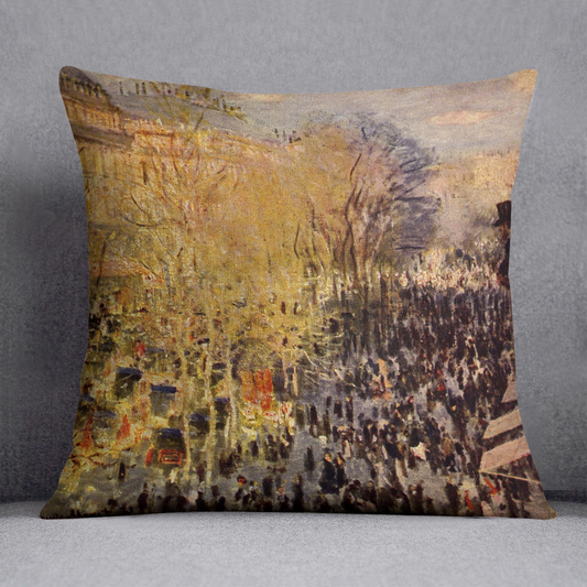 Boulevard of Capucines in Paris by Monet Cushion