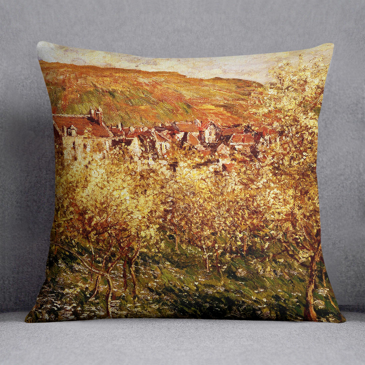 Apple Trees In Blossom by Monet Cushion