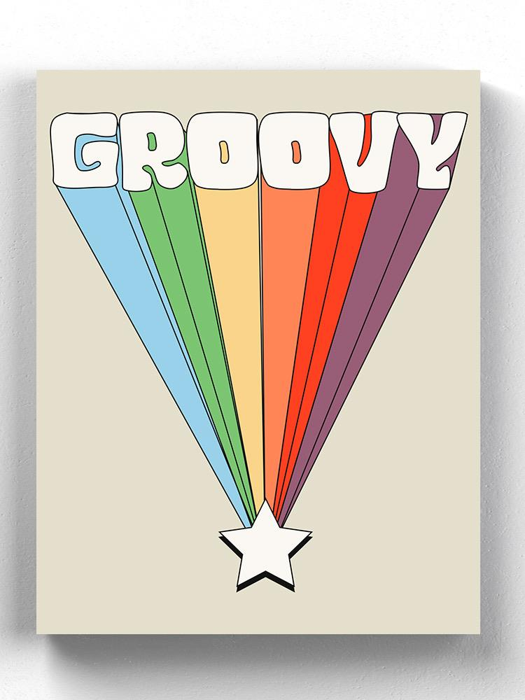 Vintage Groovy Rainbow. Wrapped Canvas -Image by Shutterstock