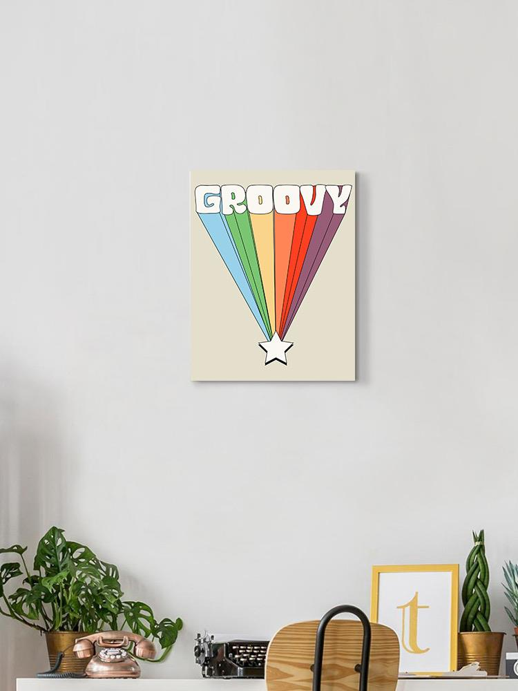 Vintage Groovy Rainbow. Wrapped Canvas -Image by Shutterstock