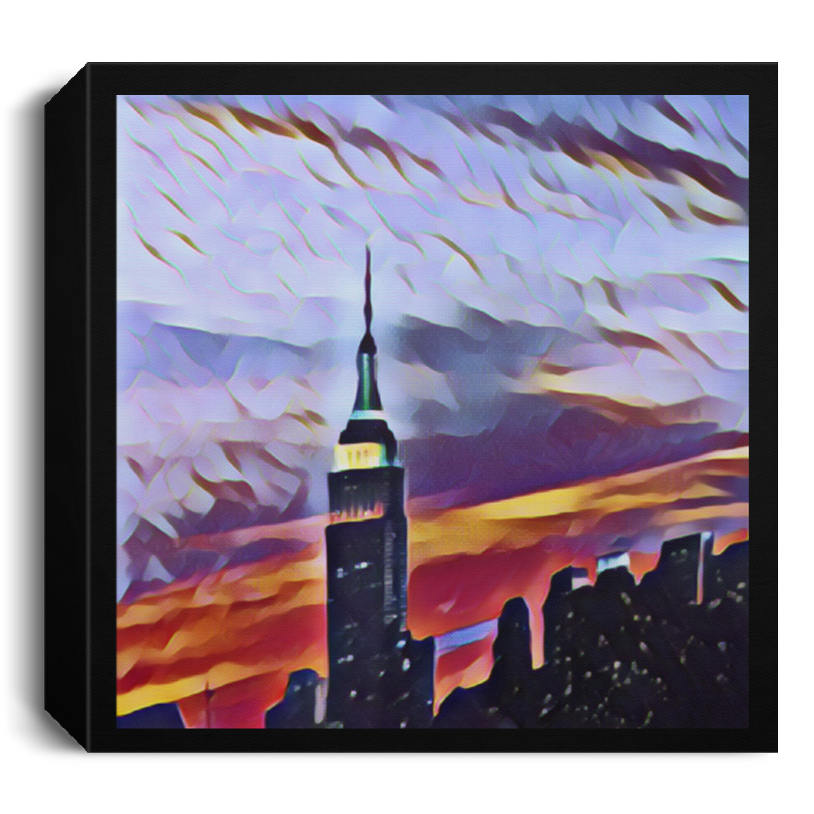 From My Window In NY City 1_Juno Black_ Deluxe Square Canvas 1.5in Frame