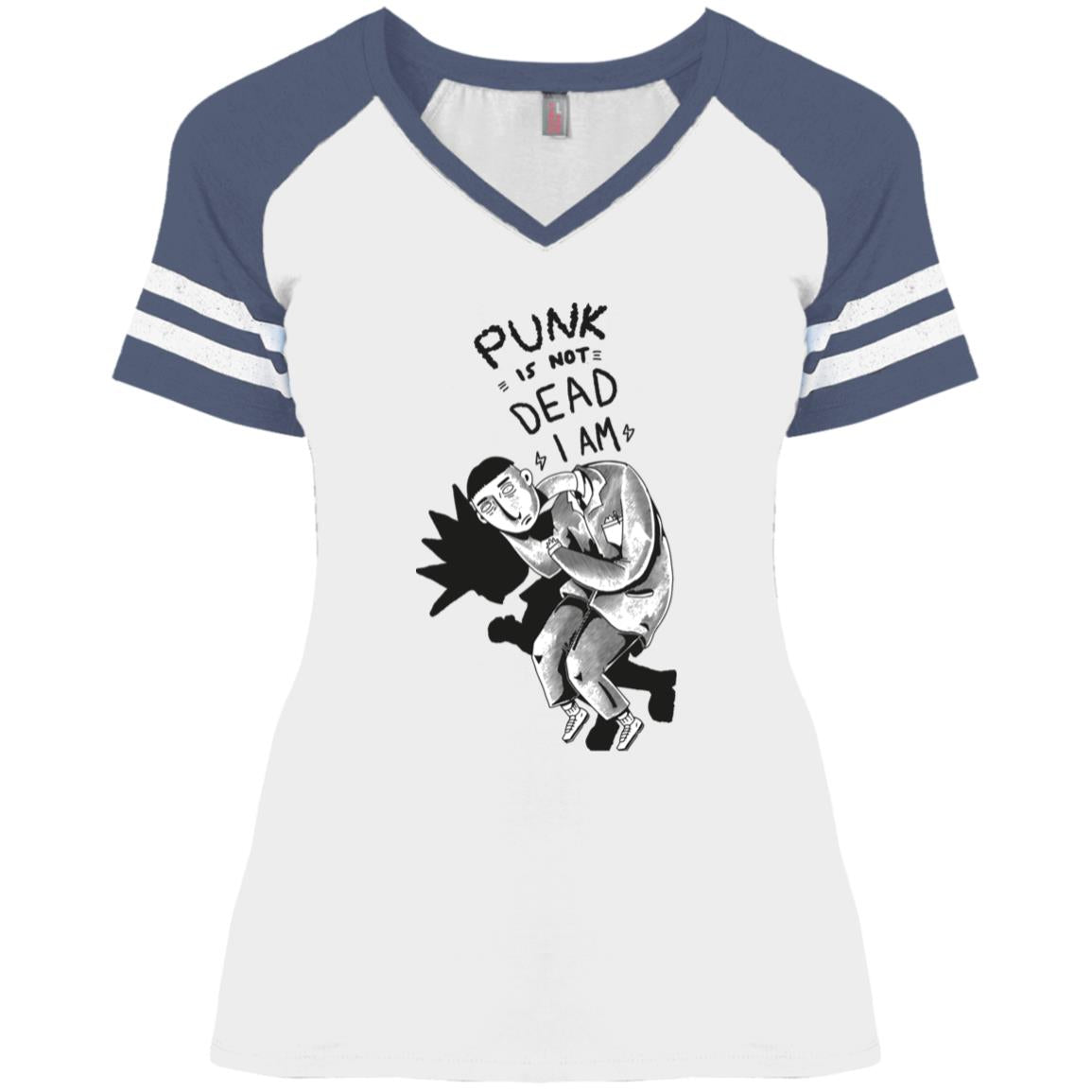 Punk Is Not Dead_Gordo Ilustra_ Ladies' Game V-Neck T-Shirt