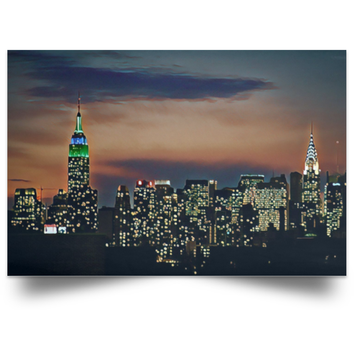 From My Window in NYC 8_Juno Black_ Satin Landscape Poster