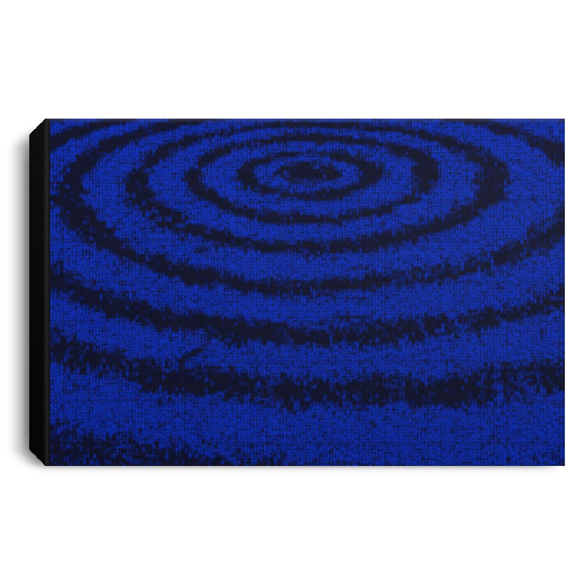 Hypnotic Spiral Cyan_Juno Black_ Landscape Canvas .75in Frame