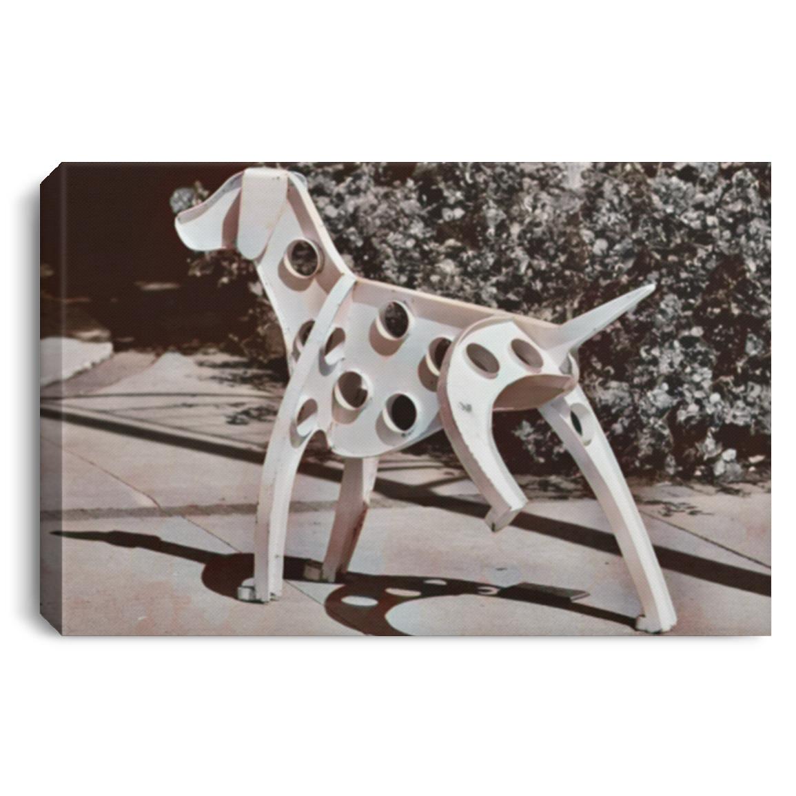 Metal Mascot Also Has to Pee._Juno Black_ Landscape Canvas .75in Frame