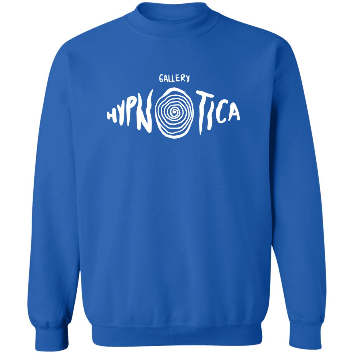 Asset 2@4x Amazing Gallery Hypnotica Logo_White_  Pullover Crewneck Sweatshirt 8 oz (Closeout)