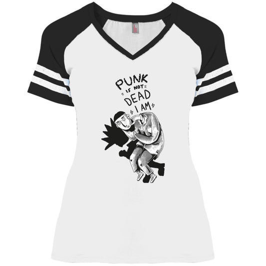 Punk Is Not Dead_Gordo Ilustra_ Ladies' Game V-Neck T-Shirt