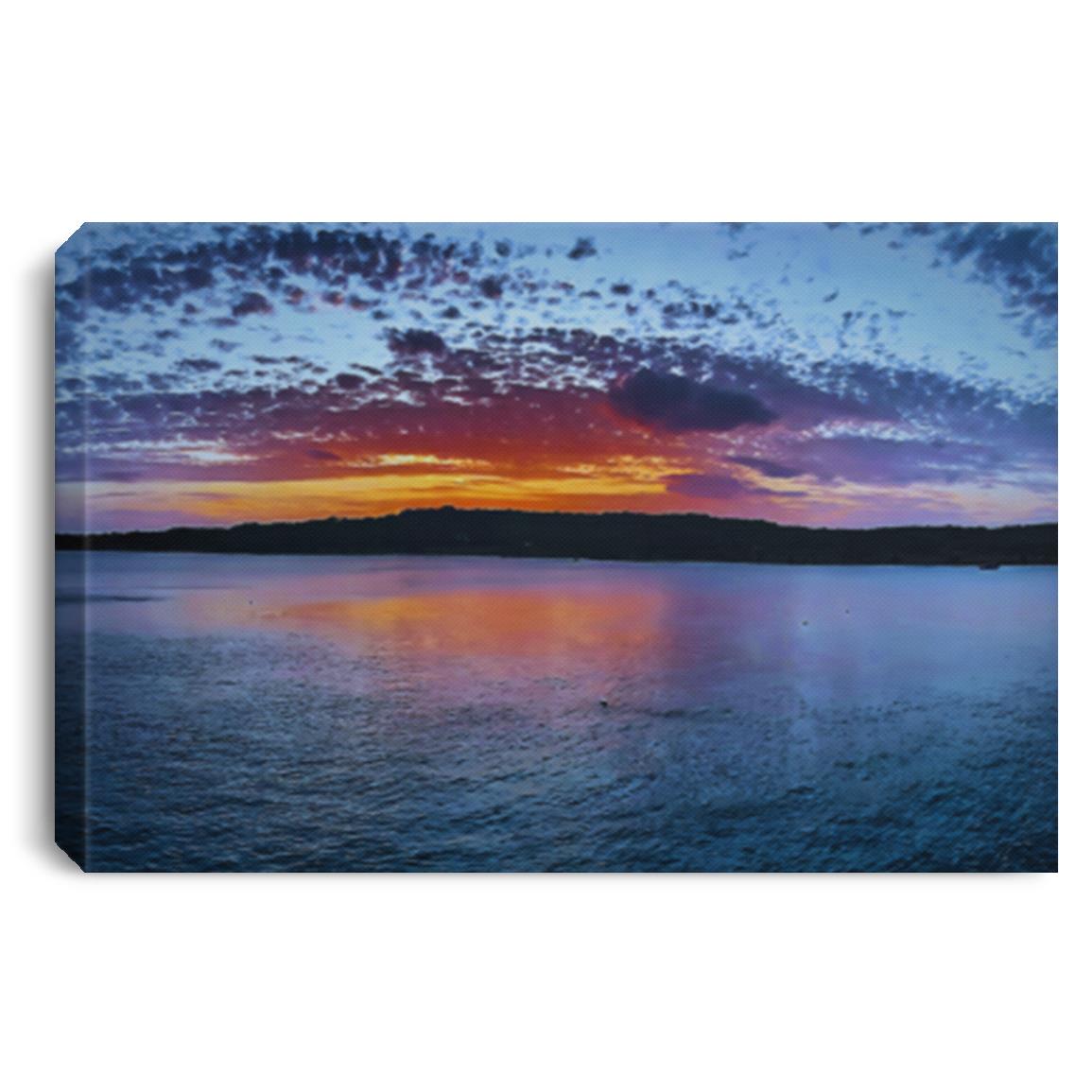 Sunset in the Lake_Juno Black_ Landscape Canvas .75in Frame