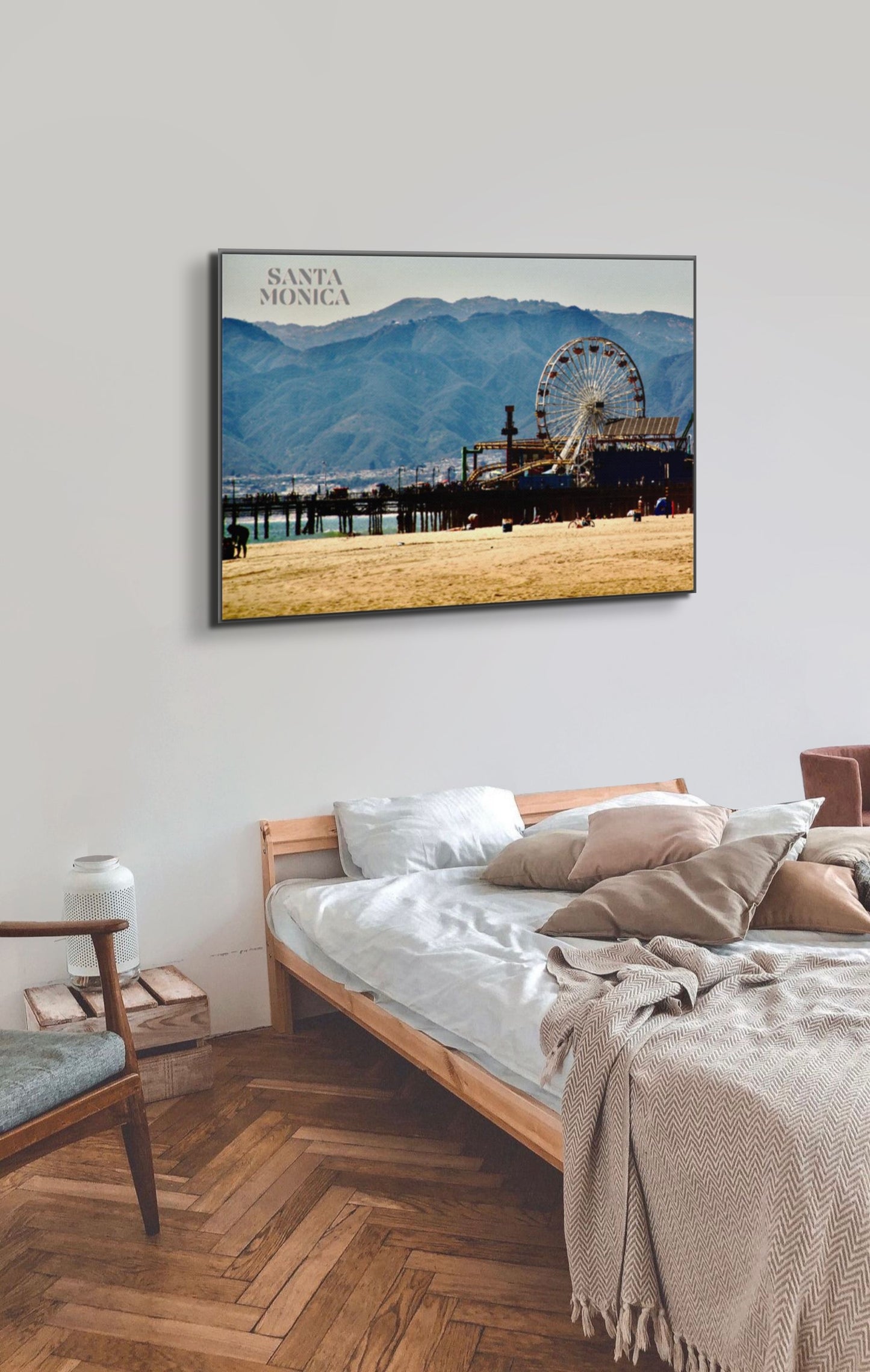 Santa Monica Wheel_Juno Black_ Landscape Canvas .75in Frame