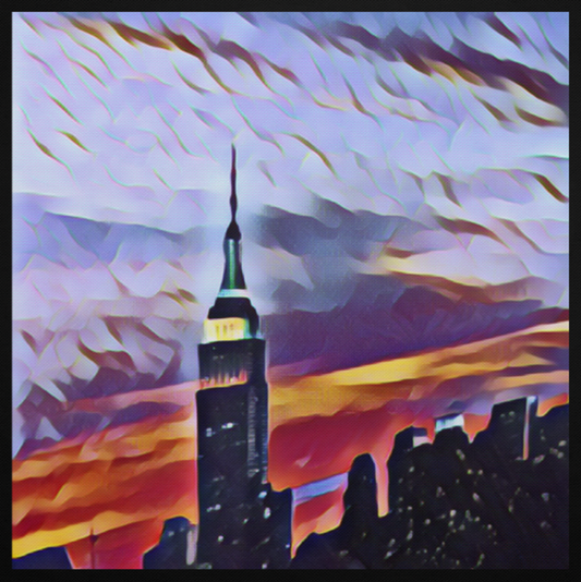 From My Window In NY City 1_Juno Black_   Deluxe Square Canvas 1.5in Frame